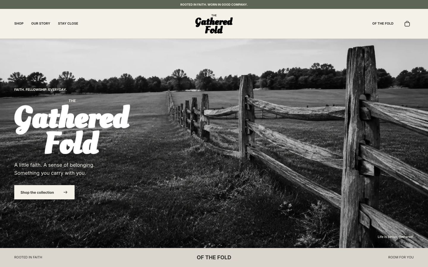 The Gathered Fold — Brand & commerce preview